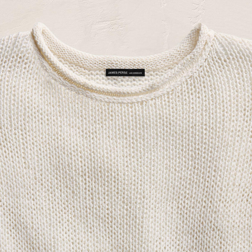 Cotton Linen Pullover Sweater In Off White | James Perse Los Angeles