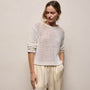 Cotton Linen Pullover Sweater In Off White | James Perse Los Angeles