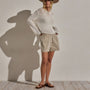 Cotton Linen Pullover Sweater In Off White | James Perse Los Angeles