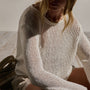 Cotton Linen Pullover Sweater In Off White | James Perse Los Angeles