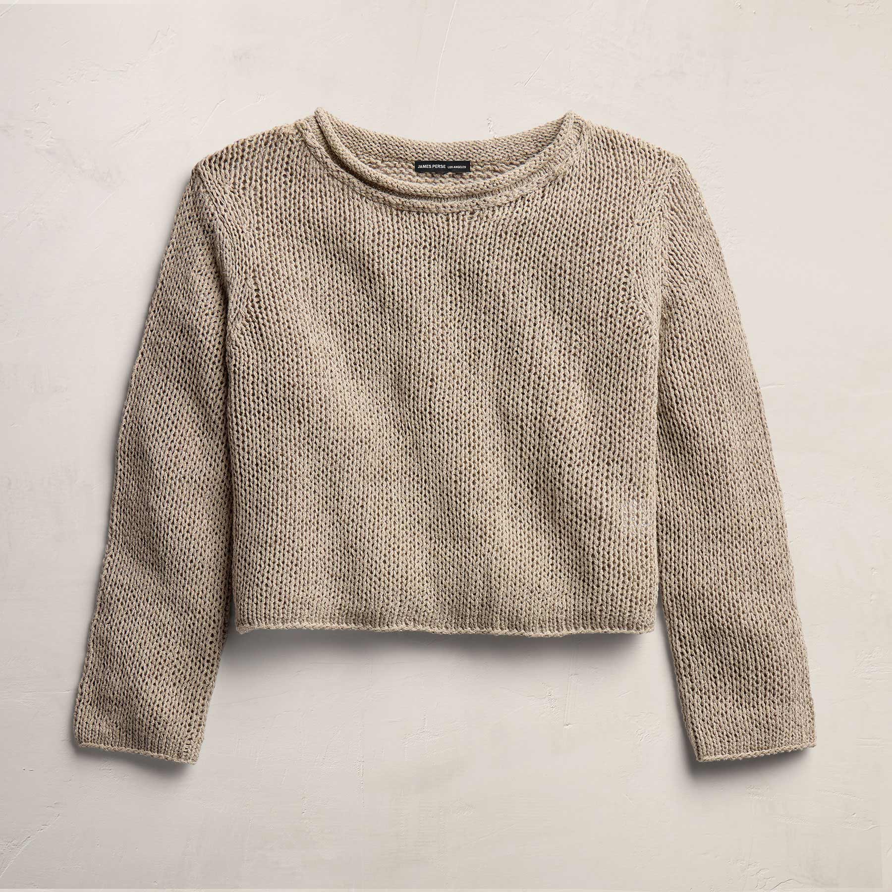 Cotton Linen Pullover Sweater - Overcast | James Perse Los Angeles