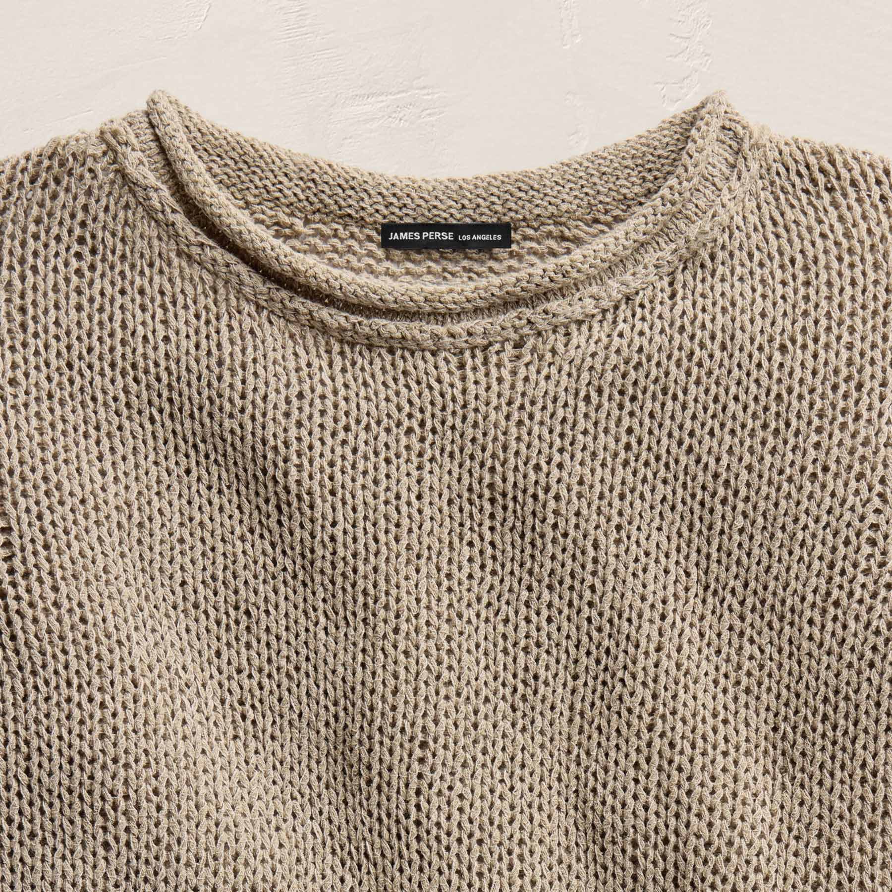 Cotton Linen Pullover Sweater In Overcast | James Perse Los Angeles