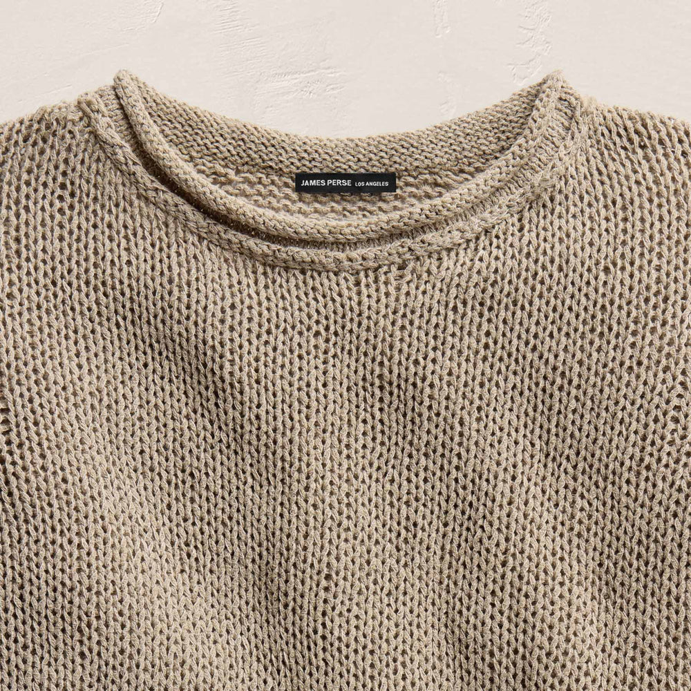 Cotton Linen Pullover Sweater - Overcast