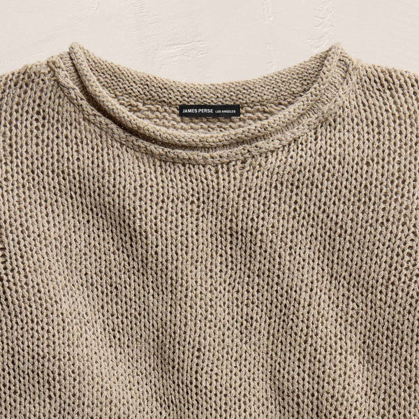 Cotton Linen Pullover Sweater - Overcast