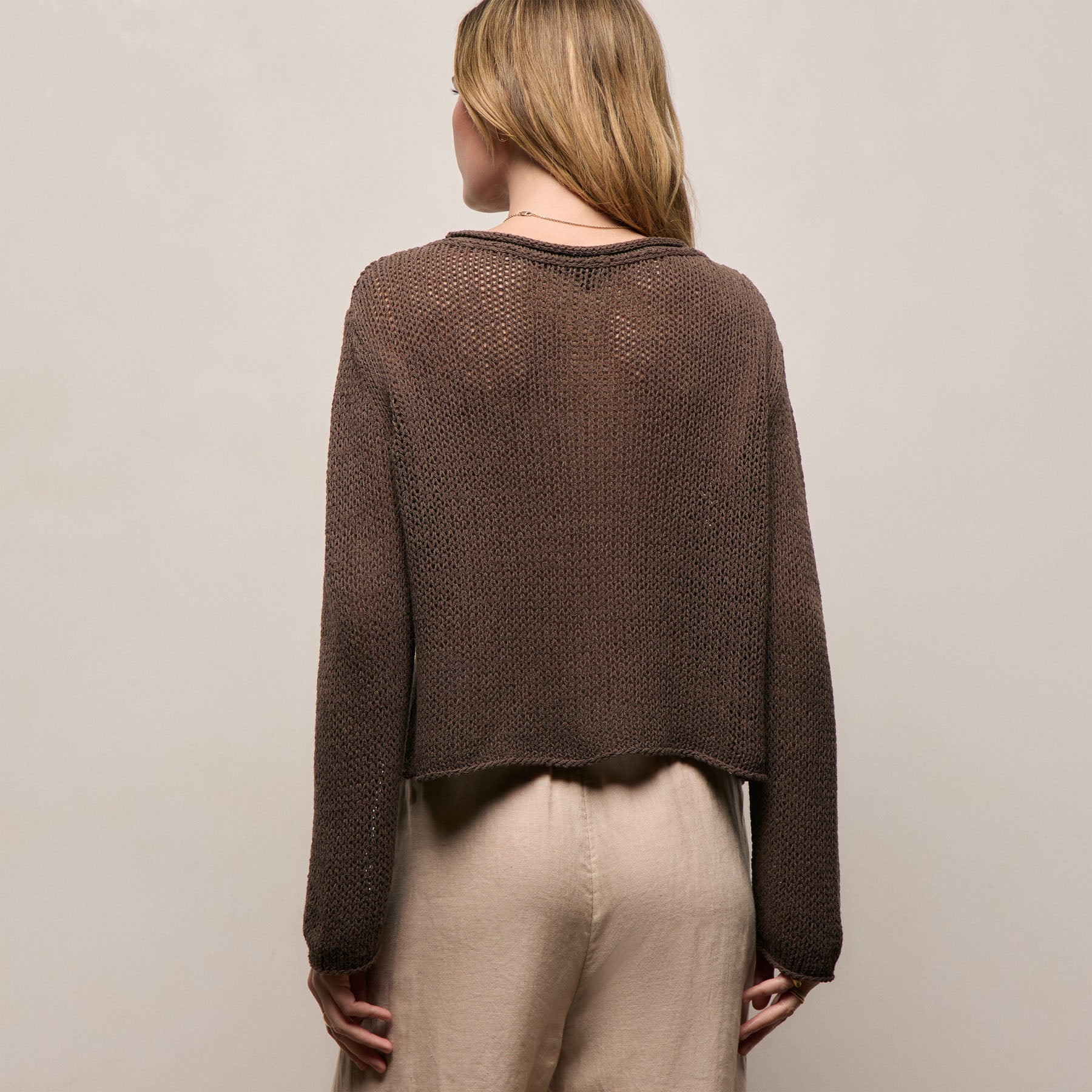 Cotton Linen Pullover Sweater - Storm