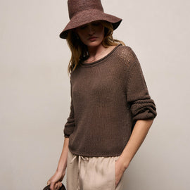 Cotton Linen Pullover Sweater - Storm