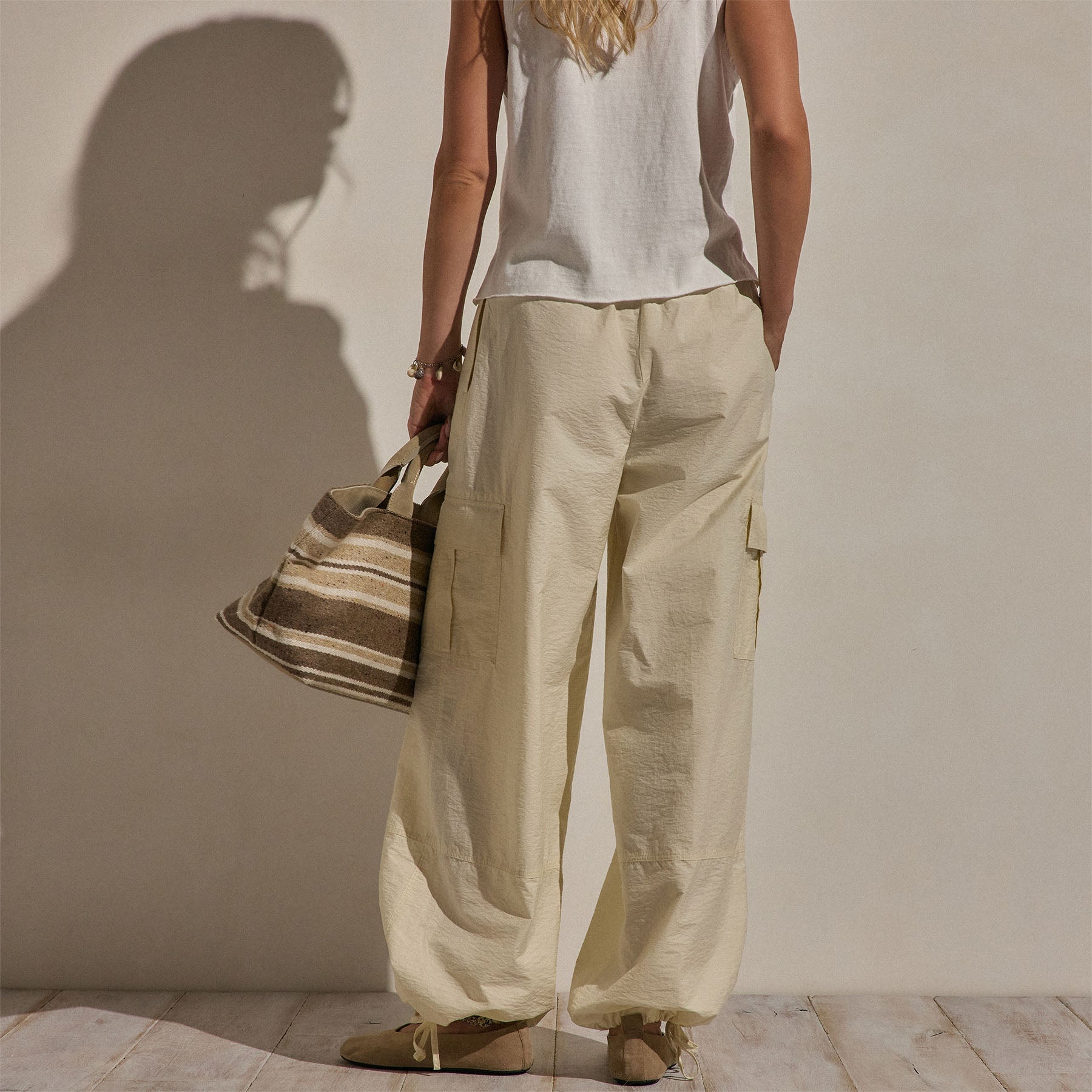 Parachute Cargo Pants in Ecru | James Perse Los Angeles