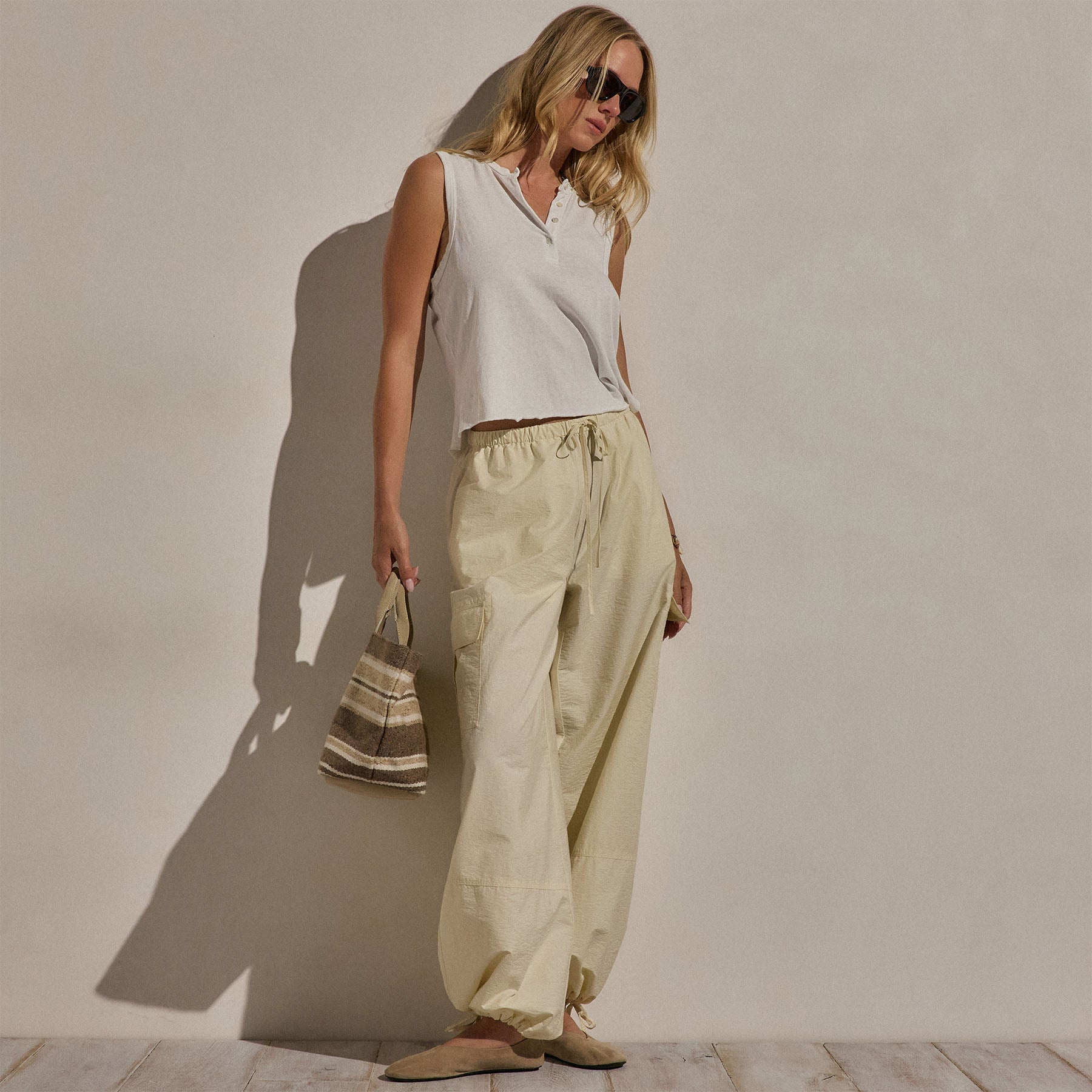 Parachute Cargo Pants in Ecru | James Perse Los Angeles