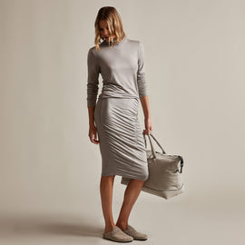 Tencel Cashmere Ruched Skirt in Dapple | James Perse Los Angeles