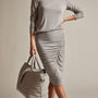 Tencel Cashmere Ruched Skirt in Dapple | James Perse Los Angeles