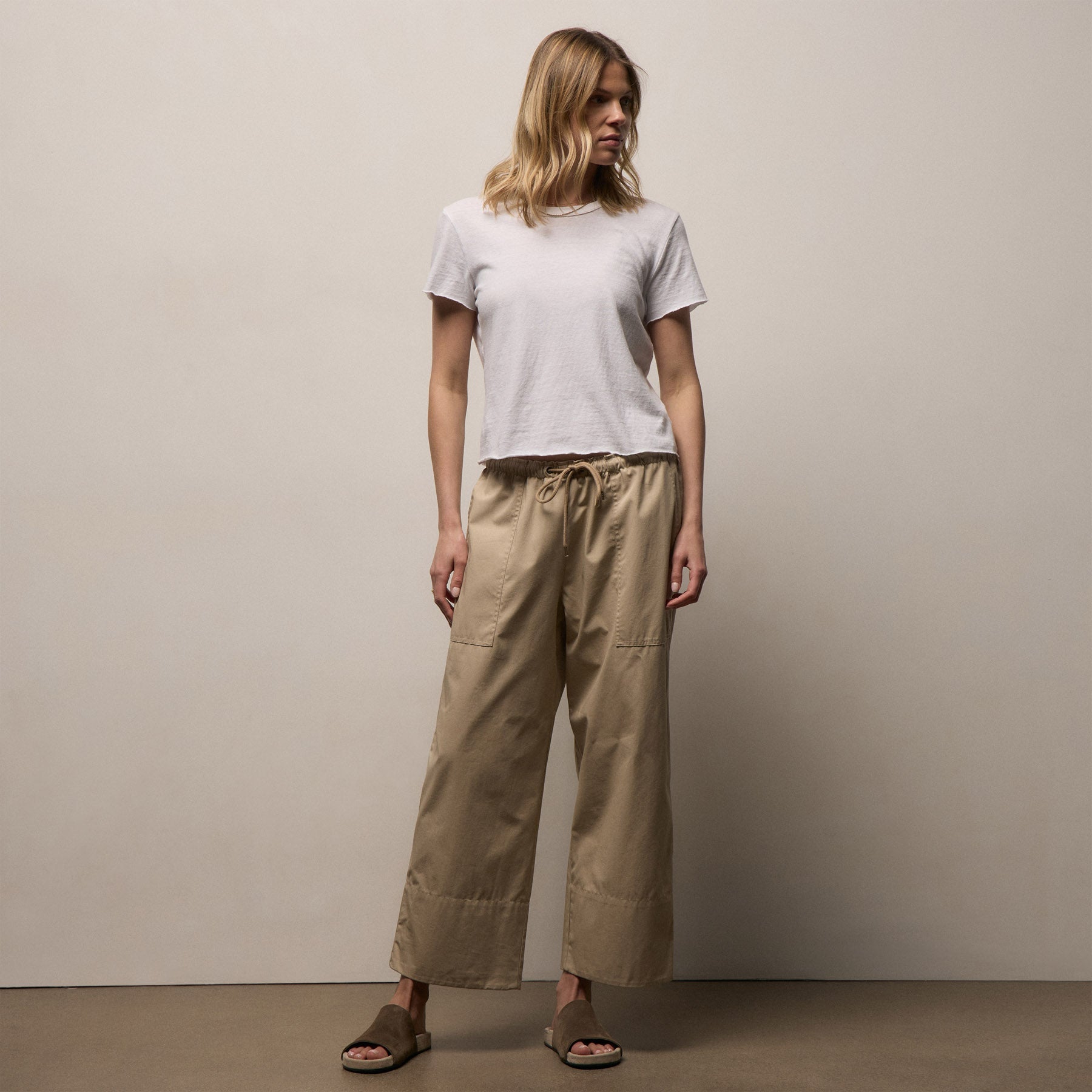 Stretch Poplin Parachute Pant - Black | James Perse Los Angeles