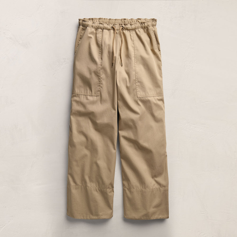 Fine Cotton Twill Crop Pant In Light Khaki | James Perse Los Angeles