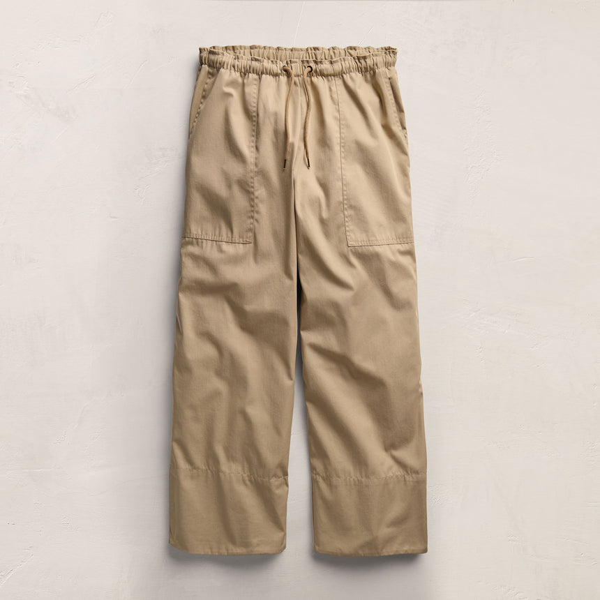 Fine Cotton Twill Crop Pant In Light Khaki | James Perse Los Angeles