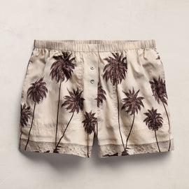 Palm Printed Boxer Short - Stone