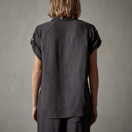Cortez Linen Shirt  in Magma Pigment | James Perse Los Angeles
