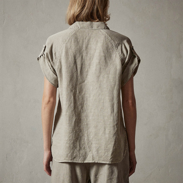 Cortez Linen Shirt in Mineral Pigment | James Perse Los Angeles