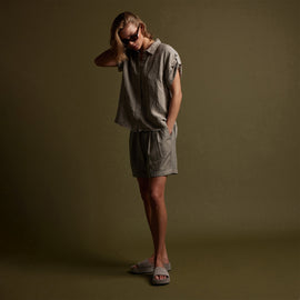 Cortez Linen Shirt in Mineral Pigment | James Perse Los Angeles