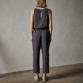 Sleeveless Linen Blend Jumpsuit in Magma Pigment | James Perse Los Angeles