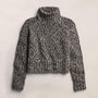 Mock Neck Chunky Sweater - Black White Mouline | James Perse Los Angeles