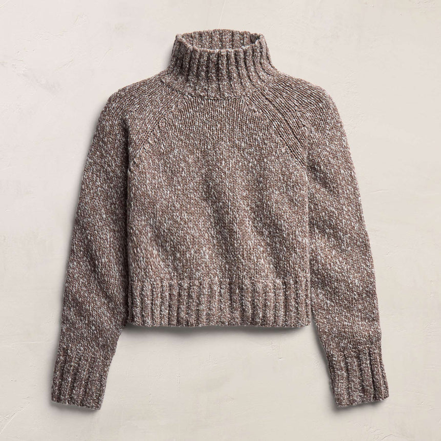 Mock Neck Chunky Sweater - Tan White Mouline | James Perse Los Angeles