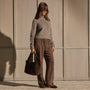 Mock Neck Chunky Sweater - Tan White Mouline | James Perse Los Angeles
