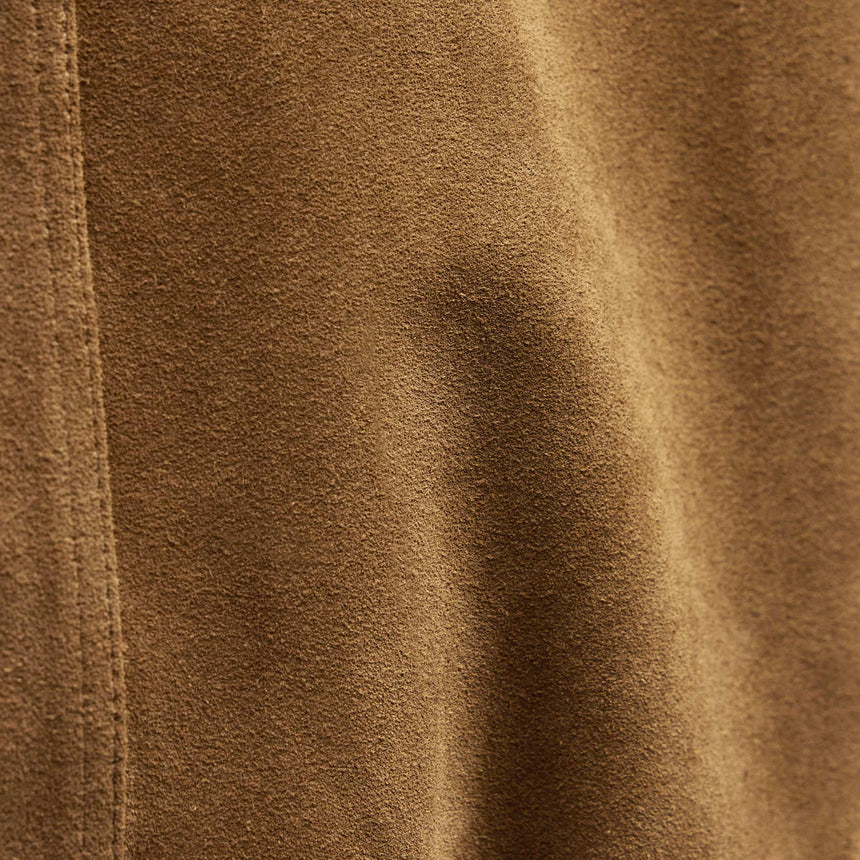 Suede Funnel Neck Jacket in Dark Sand | James Perse Los Angeles