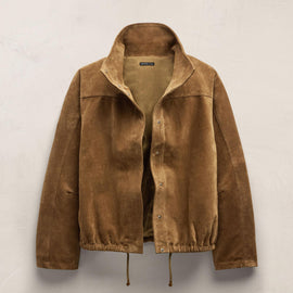 Suede Funnel Neck Jacket in Dark Sand | James Perse Los Angeles