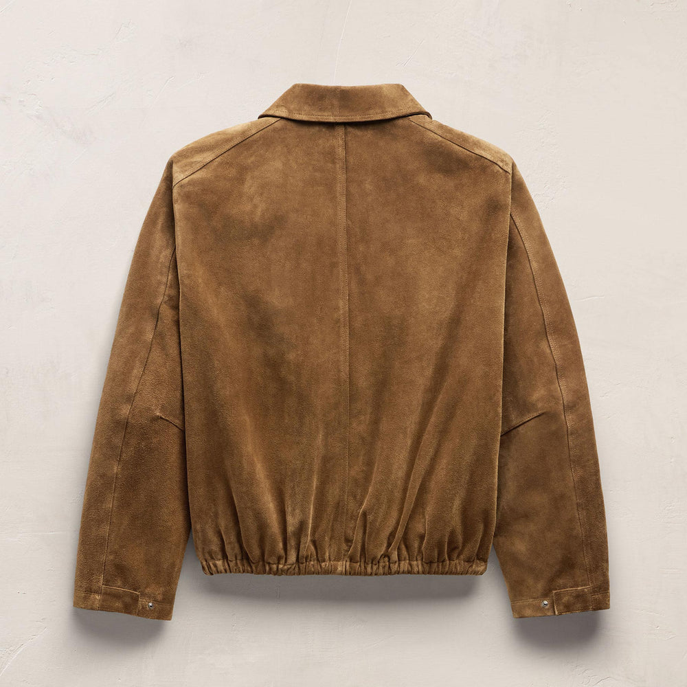 Suede Funnel Neck Jacket in Dark Sand | James Perse Los Angeles