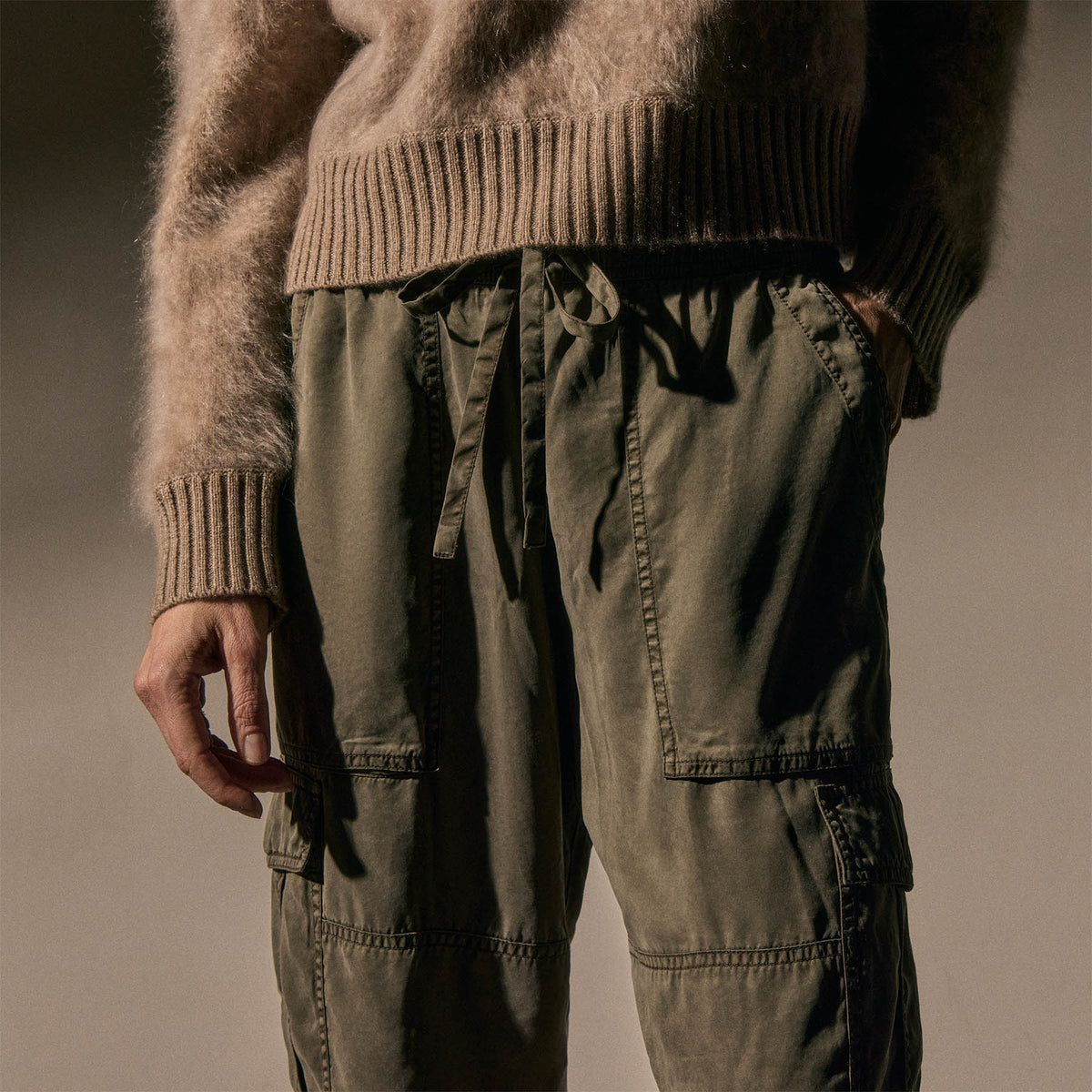 Soft Fluid Cargo Pant - Birch Pigment