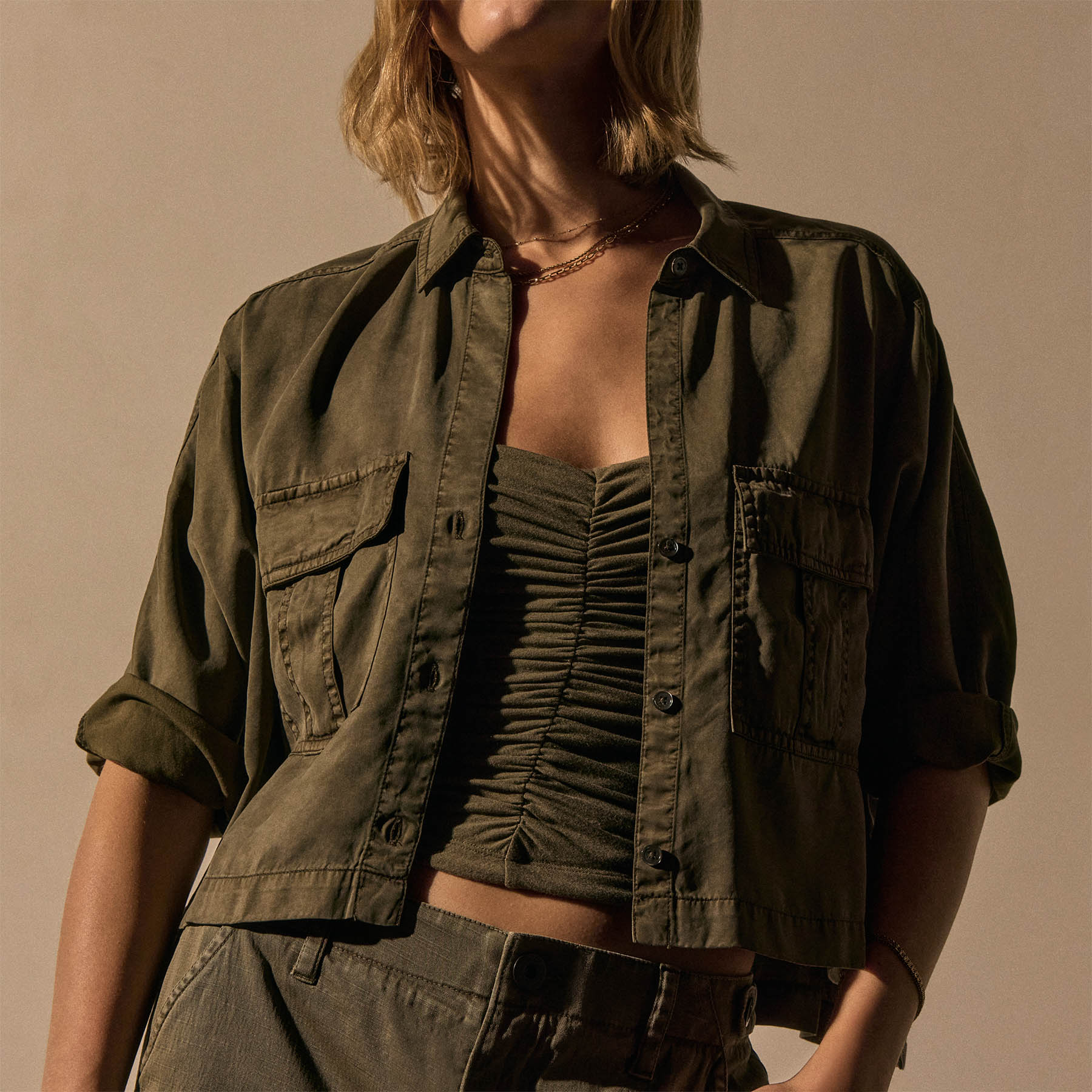 Pocket Cropped Shirt