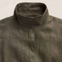 Linen Funnel Neck Jacket in Army Green | James Perse Los Angeles
