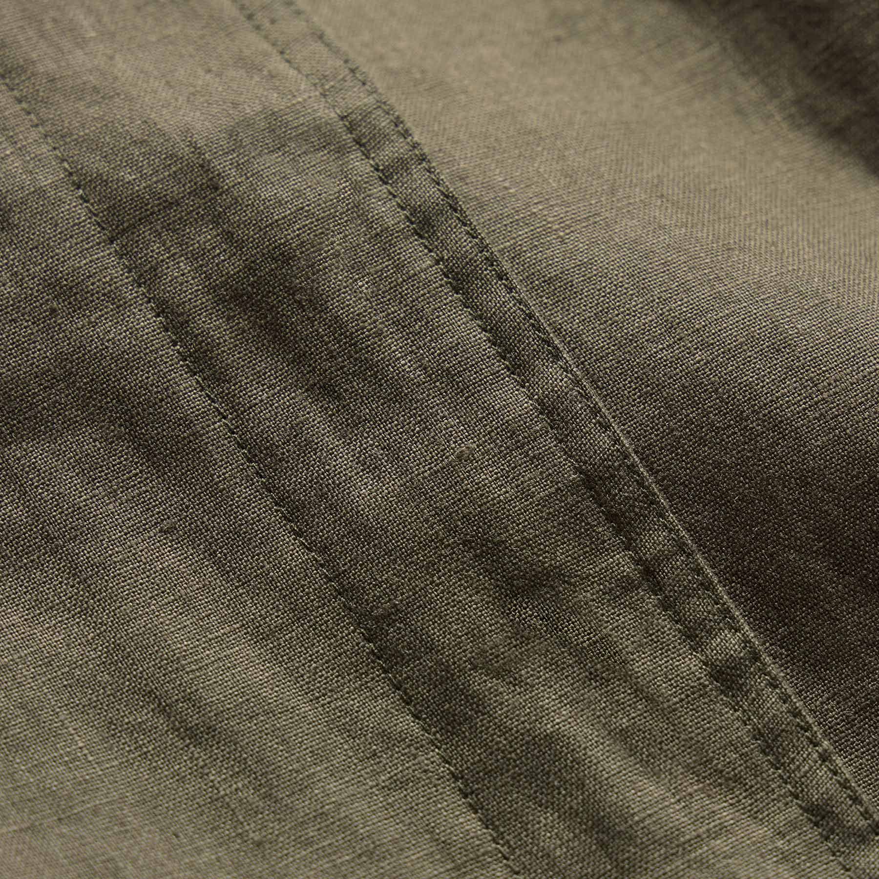 Linen Funnel Neck Jacket in Army Green | James Perse Los Angeles