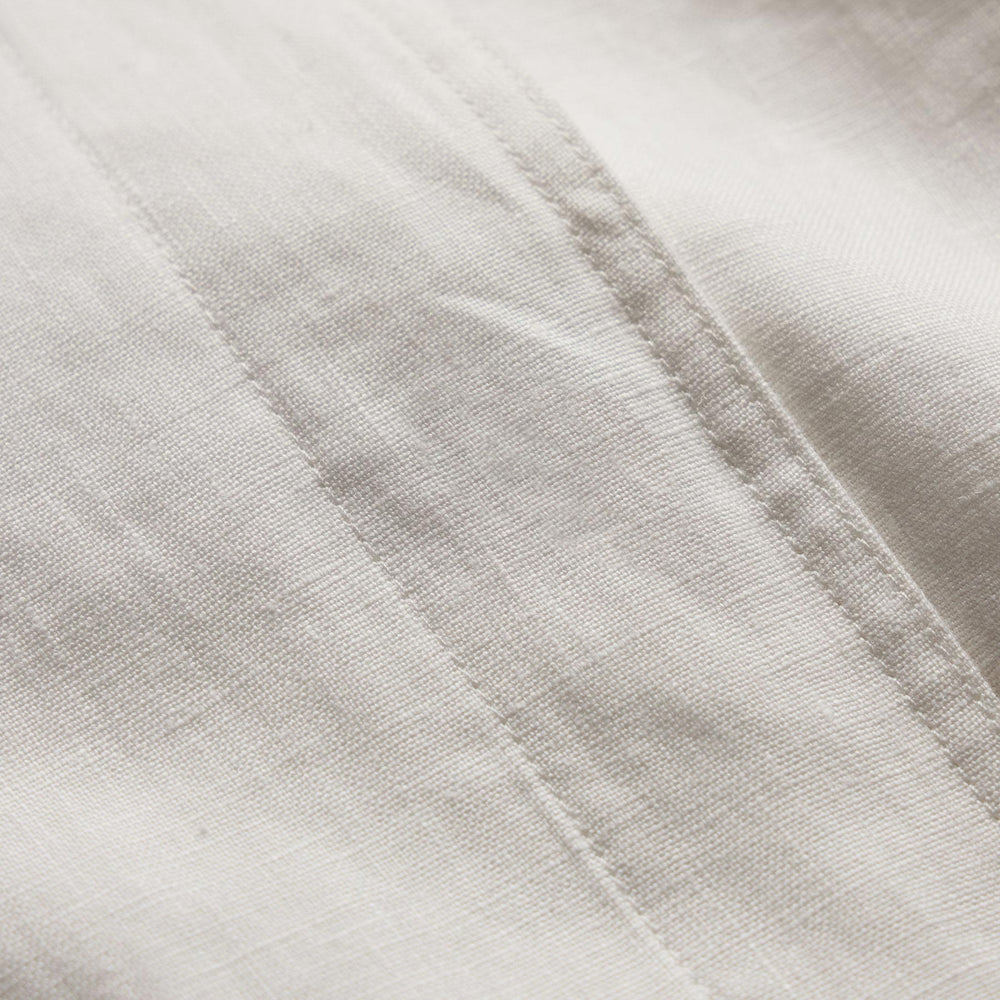 Linen Funnel Neck Jacket - White