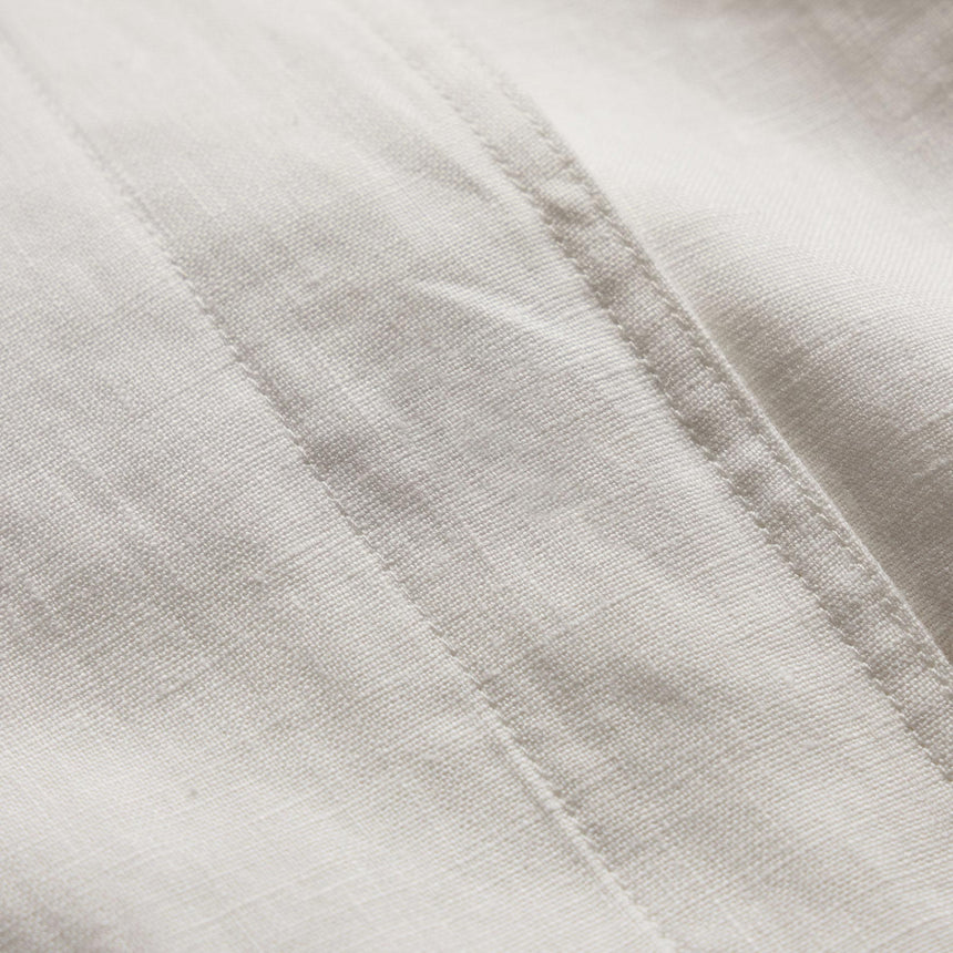 Linen Funnel Neck Jacket - White