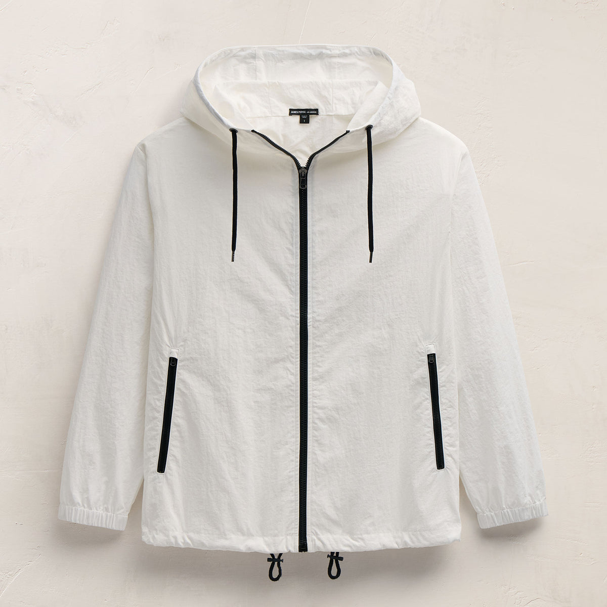 Txtrd Water Rplnt Nylon Jacket in White | James Perse Los Angeles