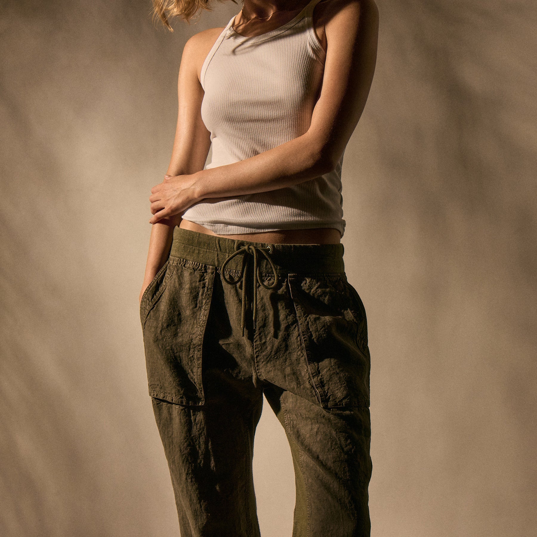 Linen Mixed Media Pant