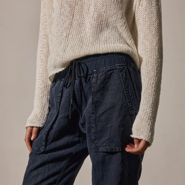 Garment Dyed Mixed Media Pant in Classic Navy | James Perse Los Angeles
