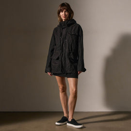Linen Parka in Black | James Perse Los Angeles