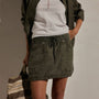 Linen Utility Mini Skirt in Army Green | James Perse Los Angeles
