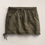 Linen Utility Mini Skirt - Army Green