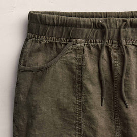 Linen Utility Mini Skirt - Army Green