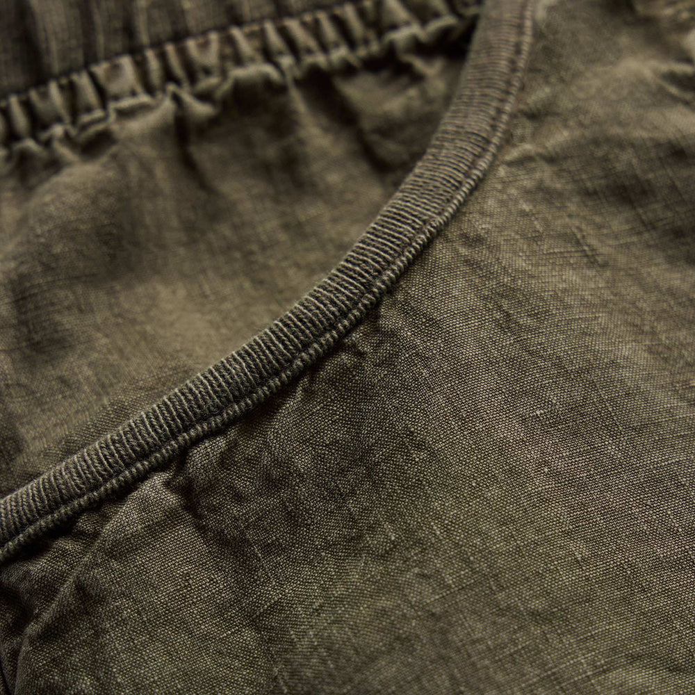 Linen Utility Mini Skirt - Army Green