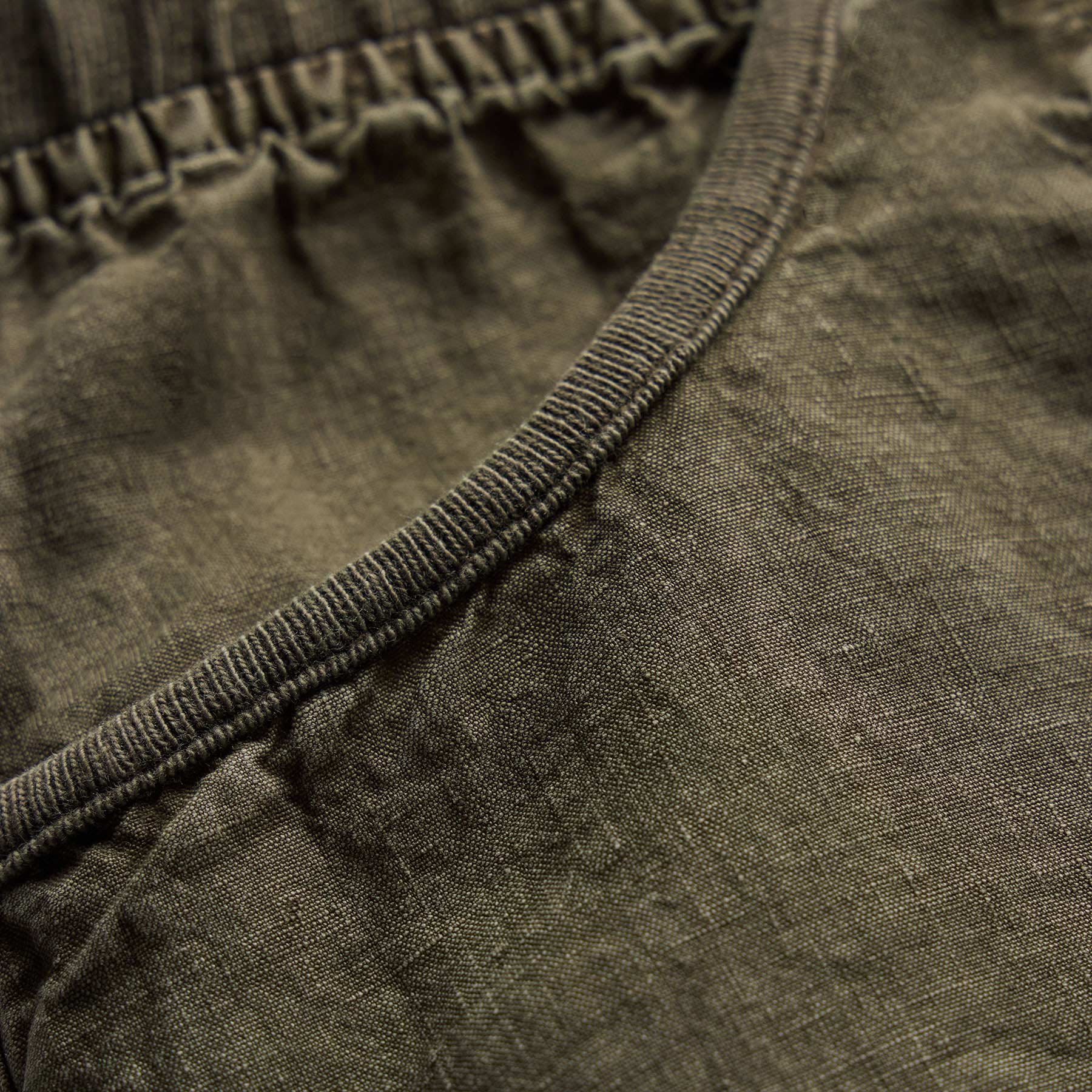 Linen Utility Mini Skirt - Army Green