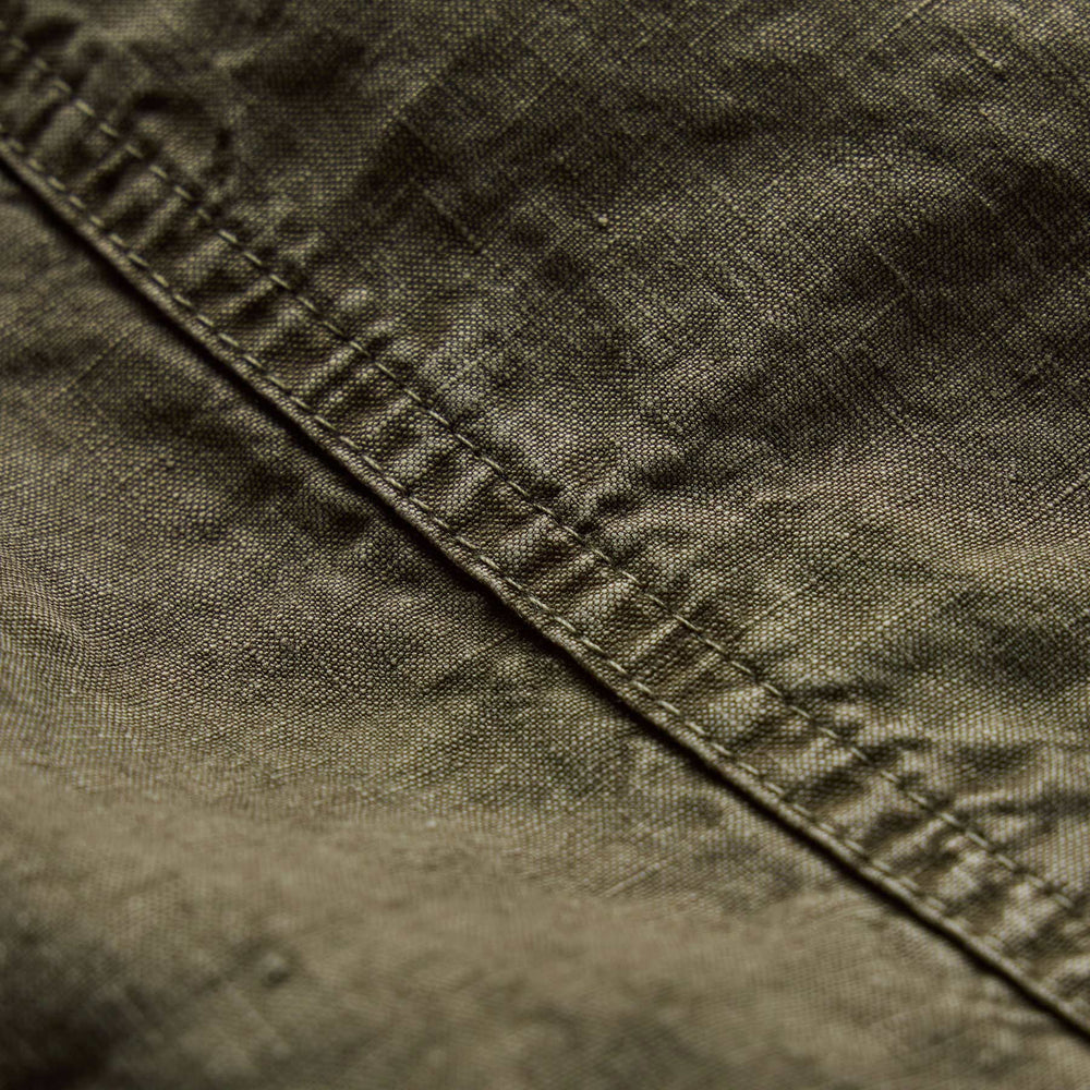 Linen Utility Mini Skirt - Army Green