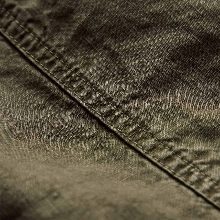 Linen Utility Mini Skirt - Army Green