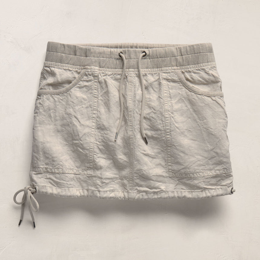 Linen Utility Mini Skirt - Salt Pigment