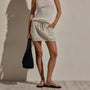 Linen Utility Mini Skirt in Salt Pigment | James Perse Los Angeles
