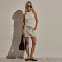 Linen Utility Mini Skirt in Salt Pigment | James Perse Los Angeles