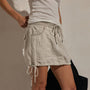 Linen Utility Mini Skirt in Salt Pigment | James Perse Los Angeles