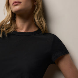 Sheer Slub Crew Neck Tee in Black | James Perse Los Angeles